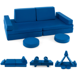 Costway Blue Kids Sofa Playset with Portable Handle 8 Piece - Size: 91 x 40 x 40cm - Wilko - thumbnail 4