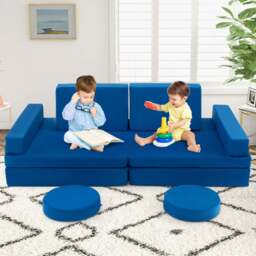 Costway Blue Kids Sofa Playset with Portable Handle 8 Piece - Size: 91 x 40 x 40cm - Wilko - thumbnail 1