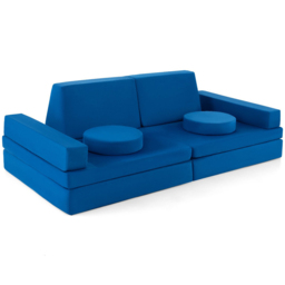 Costway Blue Kids Sofa Playset with Portable Handle 8 Piece - Size: 91 x 40 x 40cm - Wilko - thumbnail 3