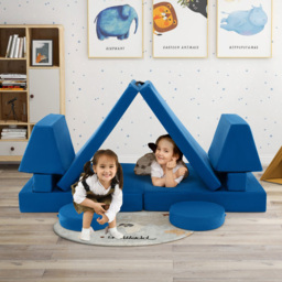 Costway Blue Kids Sofa Playset with Portable Handle 8 Piece - Size: 91 x 40 x 40cm - Wilko - thumbnail 6