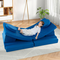 Costway Blue Kids Sofa Playset with Portable Handle 8 Piece - Size: 91 x 40 x 40cm - Wilko - thumbnail 5