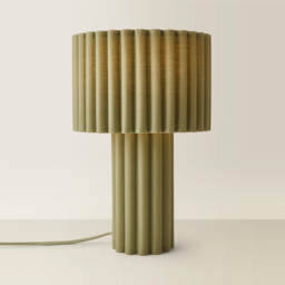 ValueLights Lenny Moss Green Drum Lamp Shade Ribbed Full Fabric LED Table Lamp - Size: 35.5 x 23 x 23cm - Wilko - thumbnail 6