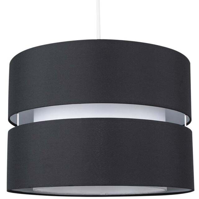 ValueLights Sophia 2-Tier Black and White Large Ceiling Light Shade - Size: 35 x 24 x 35cm - Wilko - image 1