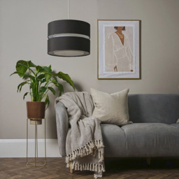 ValueLights Sophia 2-Tier Black and White Large Ceiling Light Shade - Size: 35 x 24 x 35cm - Wilko - thumbnail 7