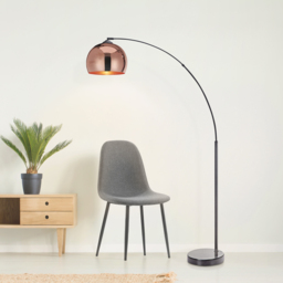 Teamson Home Arquer Arc Black Marble Base Rose Gold Shade Floor Lamp - Size: 170.0 x 30.0 x 110.2cm - Red - Wilko - thumbnail 3
