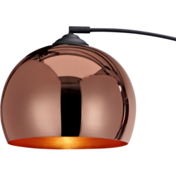 Teamson Home Arquer Arc Black Marble Base Rose Gold Shade Floor Lamp - Size: 170.0 x 30.0 x 110.2cm - Red - Wilko - thumbnail 4