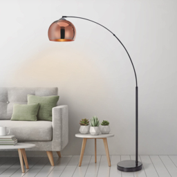 Teamson Home Arquer Arc Black Marble Base Rose Gold Shade Floor Lamp - Size: 170.0 x 30.0 x 110.2cm - Red - Wilko - thumbnail 5