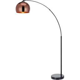 Teamson Home Arquer Arc Black Marble Base Rose Gold Shade Floor Lamp - Size: 170.0 x 30.0 x 110.2cm - Red - Wilko
