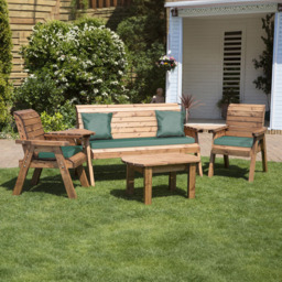 Charles Taylor 5 Seater Multi Set Companion Seat with Green Cushions - Wilko