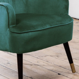 Artemis Home Madison Green Velvet Accent Chair - Size: Single - Wilko - thumbnail 4