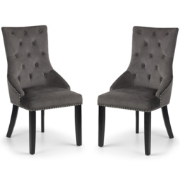 Julian Bowen Veneto Set of 2 Knockerback Chair - Grey - Wilko - thumbnail 3