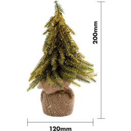 St Helens 20cm Green Gold Finish Mini Christmas Tree - Size: 12 x 12 x 20cm - Wilko - thumbnail 7