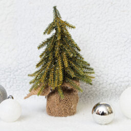 St Helens 20cm Green Gold Finish Mini Christmas Tree - Size: 12 x 12 x 20cm - Wilko - thumbnail 5