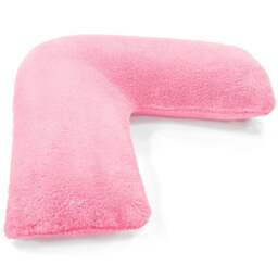 Velosso Blush Pink Teddy Fleece V Shape Pillow - Size: 80 x 80cm - Wilko - thumbnail 1
