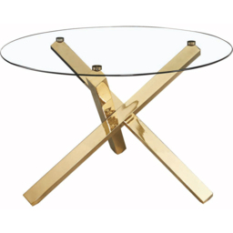 Capri 4 Seater Glass Dining Table Gold - Multi - LPD Home - Wilko - thumbnail 3