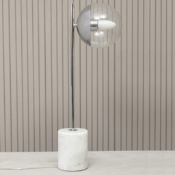Premier Housewares Chrome Finish Table Lamp - Size: 22 x 15 x 56cm - Silver - Wilko - thumbnail 6