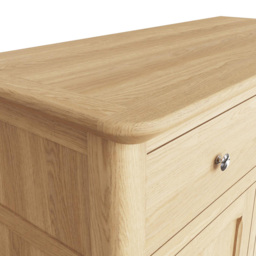 FWStyle 2 Door 1 Drawer Natural Oak Ash Veneer Sideboard - Size: 80.5 x 80 x 34cm - Wilko - thumbnail 7