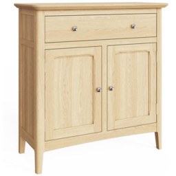 FWStyle 2 Door 1 Drawer Natural Oak Ash Veneer Sideboard - Size: 80.5 x 80 x 34cm - Wilko - thumbnail 3