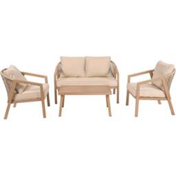Eleanor 4 Seater Cushioned Sofa Set - Natural - Wilko - thumbnail 3