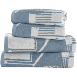 Lobster Creek Kings Parade Chambray Hand Towel 2 Pack - Size: 50 x 85cm - Blue - Wilko - thumbnail 1