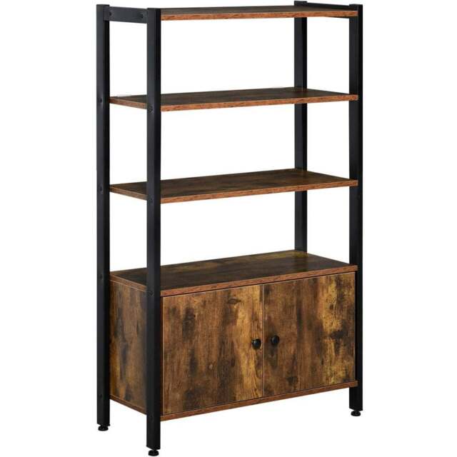Portland Industrial Style Shelving Unit - Size: 70 x 30 x 120cm - Brown - Wilko - image 1