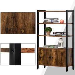 Portland Industrial Style Shelving Unit - Size: 70 x 30 x 120cm - Brown - Wilko - thumbnail 5