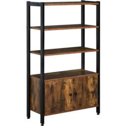 Portland Industrial Style Shelving Unit - Size: 70 x 30 x 120cm - Brown - Wilko