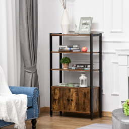 Portland Industrial Style Shelving Unit - Size: 70 x 30 x 120cm - Brown - Wilko - thumbnail 3