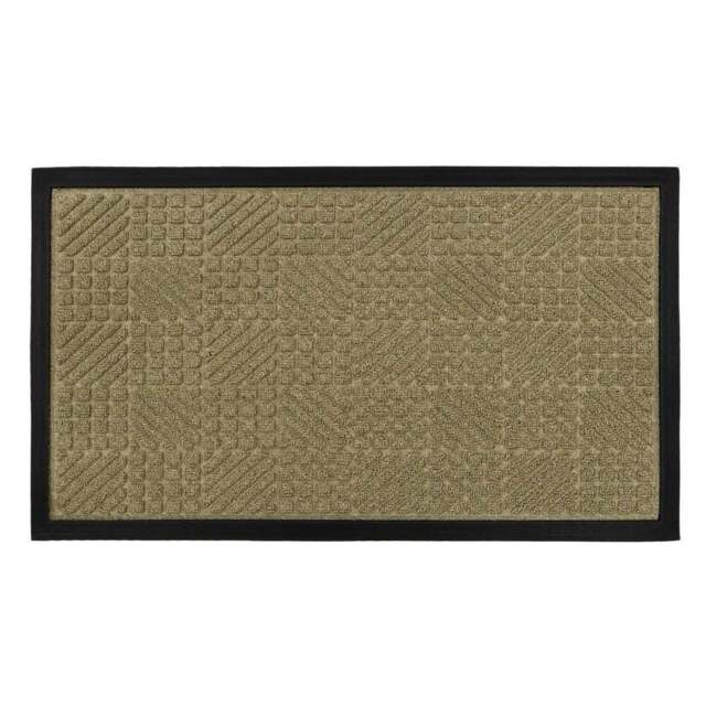 JVL Beige Firth Rubber Doormat 40 x 70cm - Brown - JVL Homewares - Wilko - image 1