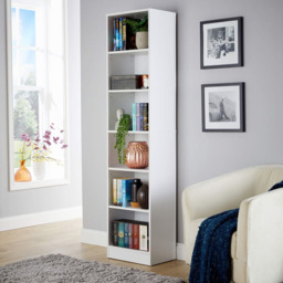 Home Source Clara 6 Shelf White Narrow Bookcase - Wilko - thumbnail 6