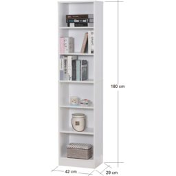 Home Source Clara 6 Shelf White Narrow Bookcase - Wilko - thumbnail 7