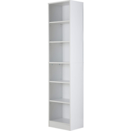 Home Source Clara 6 Shelf White Narrow Bookcase - Wilko - thumbnail 3