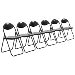 Harbour Housewares Set of 6 Black Padded Foldable Chair - Wilko - thumbnail 3