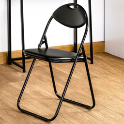 Harbour Housewares Set of 6 Black Padded Foldable Chair - Wilko - thumbnail 1