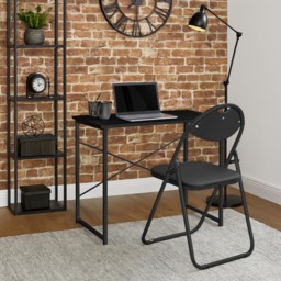 Harbour Housewares Set of 6 Black Padded Foldable Chair - Wilko - thumbnail 5