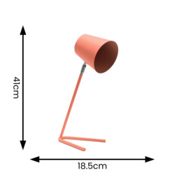 ValueLights Woody Blush Pink Dome Shade Freestanding LED Table Lamp - Size: 36 x 19 x 14cm - Wilko - thumbnail 7