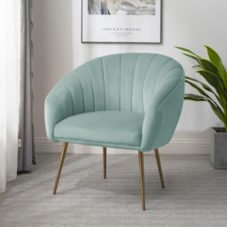 Artemis Home Helena Mint Velvet Accent Chair - Size: Single - Blue - Wilko - thumbnail 4