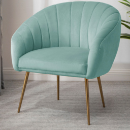 Artemis Home Helena Mint Velvet Accent Chair - Size: Single - Blue - Wilko - thumbnail 1