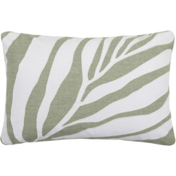 Voyage Maison Bamboo Limestone Embroidered Feather Rich Cushion 40 x 60cm - Size: 60 x 40cm - Green - Wilko