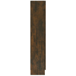 vidaXL 2 Door 4 Shelf Smoked Oak Vitrine Cabinet - Size: 150 x 82.5 x 30.5cm - Brown - Wilko - thumbnail 7