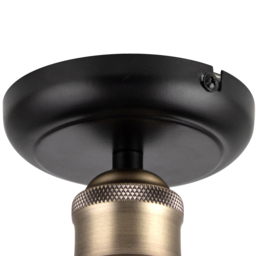 Cosylyte Bowley Matt Black Industrial Metal Flush Ceiling Light - Size: 29 x 29 x 13.5cm - Wilko - thumbnail 6