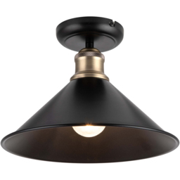 Cosylyte Bowley Matt Black Industrial Metal Flush Ceiling Light - Size: 29 x 29 x 13.5cm - Wilko - thumbnail 4