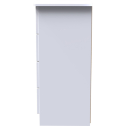 Crowndale Camden 4 Drawer White Gloss and White Bedside Cabinet Ready Assembled - White Gloss & White - Wilko - thumbnail 5