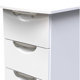 Crowndale Camden 4 Drawer White Gloss and White Bedside Cabinet Ready Assembled - White Gloss & White - Wilko - thumbnail 6