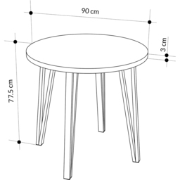 Decortie Xana 4 Seater Natural Oak Round Modern Dining Table - Cream - Wilko - thumbnail 7
