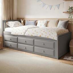 Flair Montana Captain's Single Grey 3 Drawer Wooden Guest Bed with Trundle - Wilko - thumbnail 1