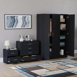 Vida Designs Riano Black 3 Piece Bedroom Furniture Set - Wilko - thumbnail 6