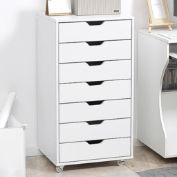 Portland Vinsetto 7 Drawer White Vertical Filing Cabinet - Size: 7 Drawers - Wilko - thumbnail 1