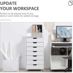 Portland Vinsetto 7 Drawer White Vertical Filing Cabinet - Size: 7 Drawers - Wilko - thumbnail 7