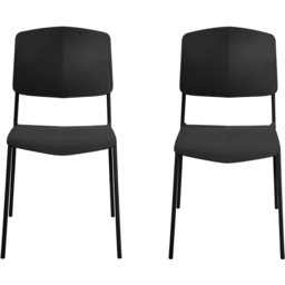 Core Products Academy Set of 2 Black Plastic Kitchen Chair - Wilko - thumbnail 3